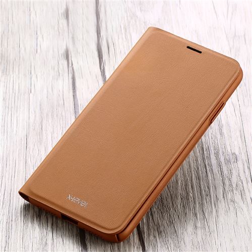 Etui en PU arrière marron pour Apple iPhone XS Max 6.5 pouces