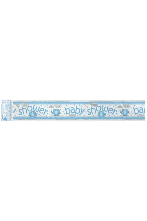 Bannière Aluminium Baby Shower éléphant Bleu - Bleu - 3,65m de long , 13 cm de large