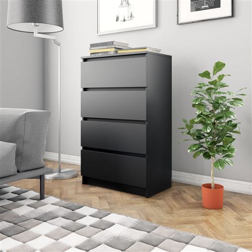 Buffet Noir 70 x 40 x 97 cm Aggloméré