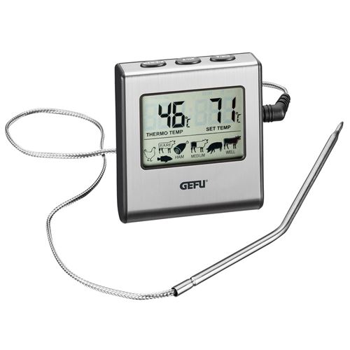 Thermomètre numérique avec minuteur TEMPERE Gefu Acier inoxydable Argent