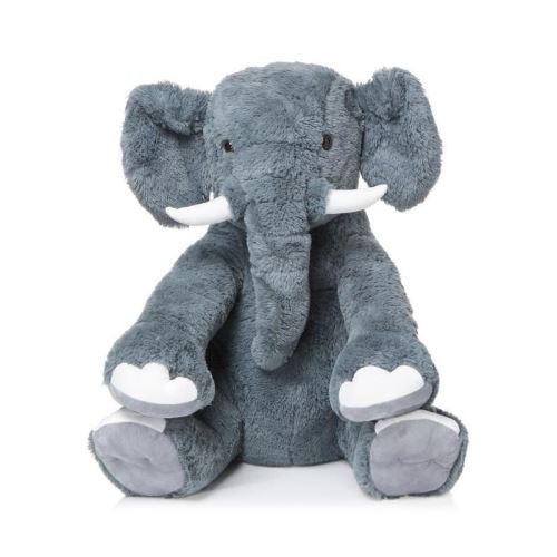 Peluche Elephant géant assis - 78 cm - gris