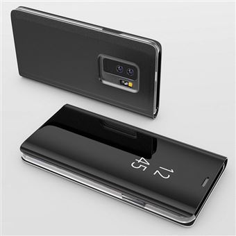 Coque Rabat Miroir Noir pour Samsung Galaxy S9 PLUS - Protection Clear View Phonillico® - 1