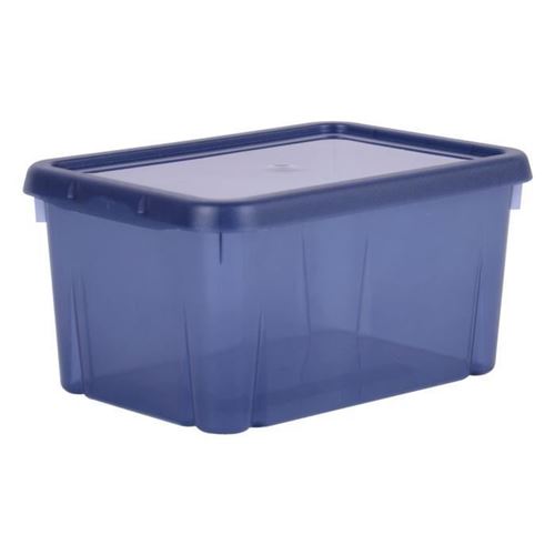 EDA PLASTIQUE Boite de rangement Funny Box 4 L - Bleu profond acidule - 25,5 x 18 x 12,7 cm