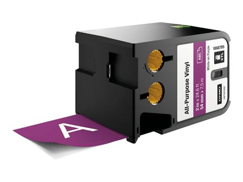 DYMO XTL - Vinyle - blanc sur violet - Rouleau (5,4 cm x 7,5 m) 1 rouleau(x) étiquettes - pour XTL 500