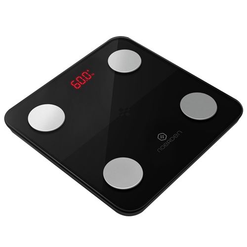 Balance Connectée Noerden Bluetooth Analyse Corporelle Poids avec Écran LED Noir