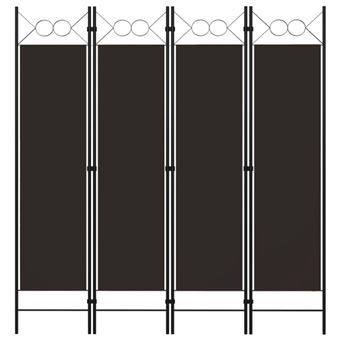 Cloison de séparation 4 panneaux Marron 160 x 180 cm - 1