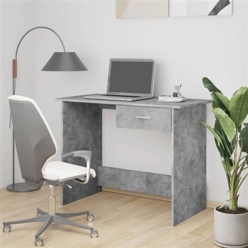 Vidaxl Gris Bureau Béton 100 X 50 X 76 Cm Aggloméré - Image 2