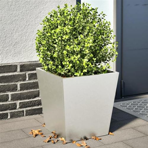 VIDAXL - Jardinière - Acier Inoxydable - 40x40x40 cm - Blanc - Lot de 2 - Image 2