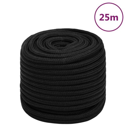 Vidaxl Noir Corde De Travail 16 Mm 25 M Polyester - Image 3