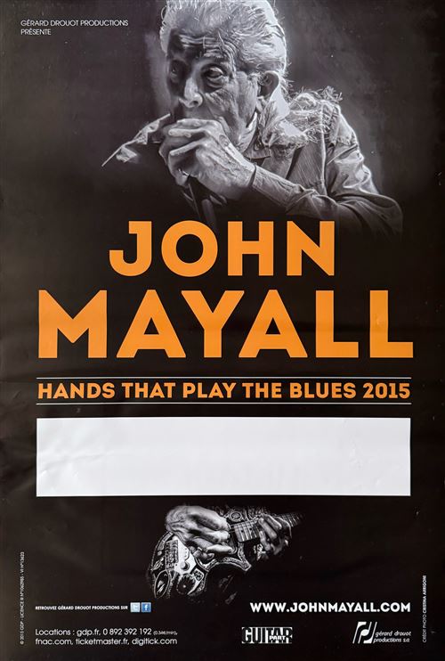 Affiche - John Mayall - Hands That Play The Blues 2015 - 40x60cm