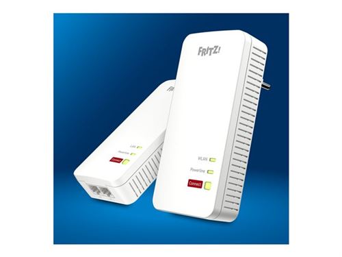 Non Communiqué Blanc Fritz!Powerline 1240 Ax - Wi-Fi Set - Kit D'adaptation Pour Courant Porteur Commutateur 2 Ports - 1Gbe, Homeplug Av (Hpav) 2,4 Ghz - Branchement Mural