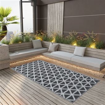 vidaXL Buitenkleed ARAKIL 120x180 cm PP zwart310417 - 1