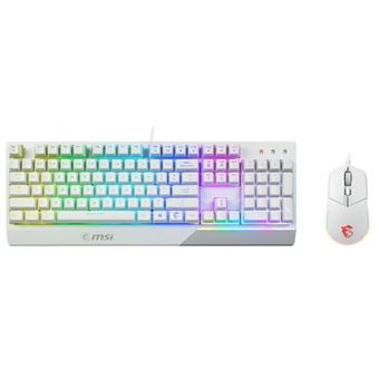 MSI Vigor GK30 combo - Ensemble clavier et souris - rétro-éclairé - USB - Français - blanc