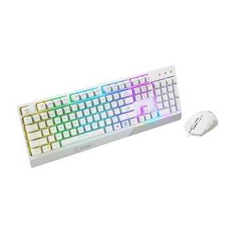 MSI Vigor GK30 combo - Ensemble clavier et souris - rétro-éclairé - USB - Français - blanc