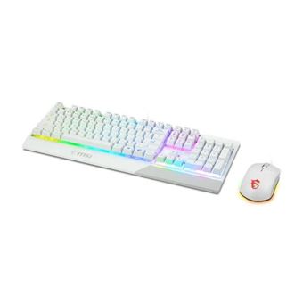 MSI Vigor GK30 combo - Ensemble clavier et souris - rétro-éclairé - USB - Français - blanc