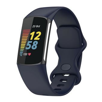 Strap-it Bracelet silicone - compatible pour Fitbit Charge 5 (bleu foncé) - 1