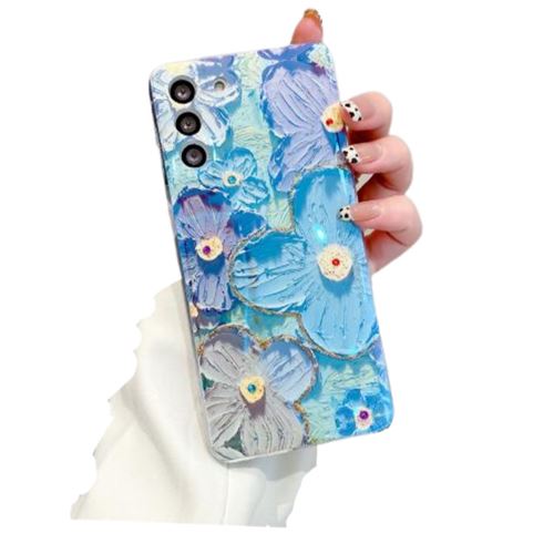 Coque pour Samsung Galaxy S22 Fleurs Frusde avec Impression de Peinture à l'aquarelle - Bleu
