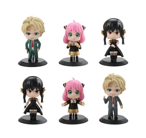 Set de 6 pièces Figurines Spy x Family Loid Yor Anya Forger 9-10 cm