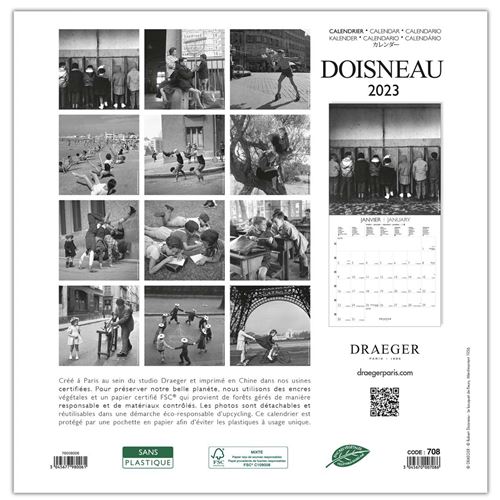 2€64 sur Grand Calendrier Mural Doisneau - 2023 - Draeger Paris - Calendrier  planning et éphéméride - Achat & prix