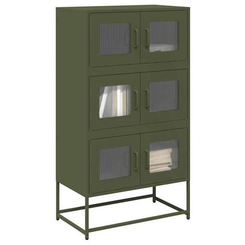 VIDAXL - Buffet haut - Acier - Vert - 68x39x123 cm - Image 3