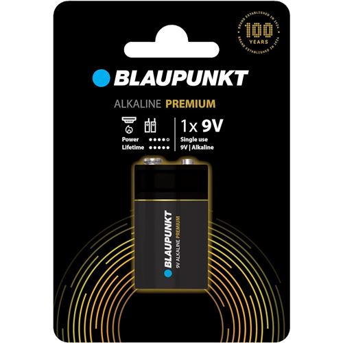 BLAUPUNKT Pile Alcaline PREMIUM 9V 6LR61 Idéale Jouets, Radio Torches