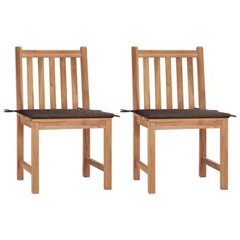 Lot de 2 chaise Vidaxl H. 90 cm exterieur bois en bois massif - 1