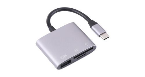 Nk-3041 3 en 1 usb-c / type-c mâle vers usb femelle + emplacements pour cartes sd / tf adaptateur otg lecteur de cartes sd / tf