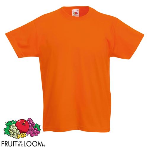 Fruit of the Loom T shirt original enfants 5 pcs orange Taille 128