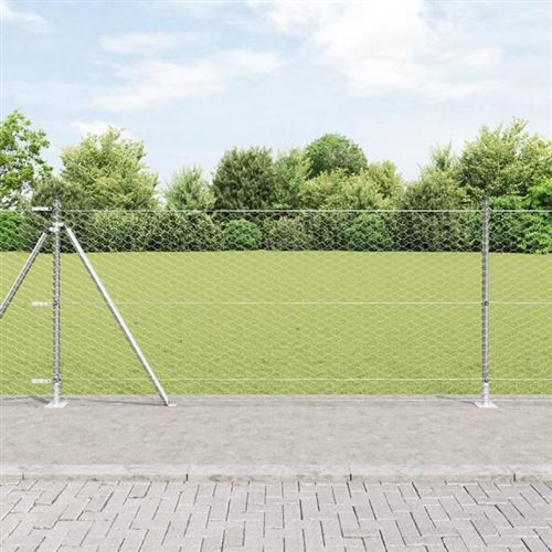 Vidaxl Clôture Hexagonale Avec Base En Béton 10 X 1 M Acier Galvanisé - Image 3