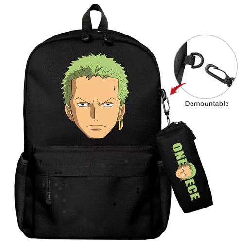 Lot de 2 pièces Sac à Dos, Trousse à crayons One Piece pour Garçon et Filles (SD1652) 40*22*45 cm Noir