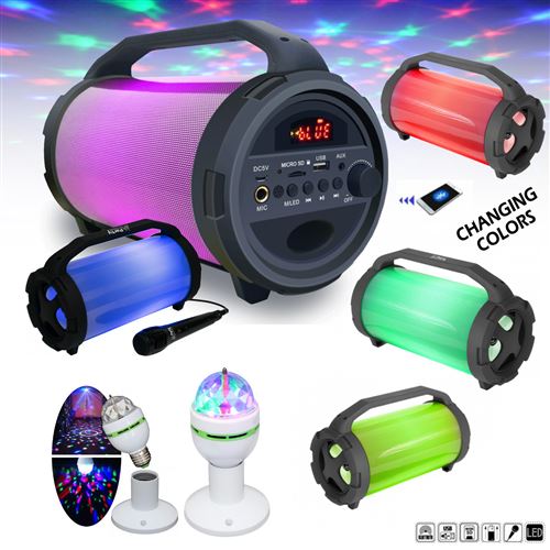 Enceintes, baffle et amplis DJ Party Light & Sound Enceinte Portable  Enfant Karaoke Party MOBILE8 - Bluetooth USB SD - Pied - Micro - Jeu de  Lumière Rotatif - Cadeau - Anniversaire