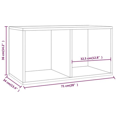 Boîte de rangement vinyles Blanc 71x34x36 cm Boi…