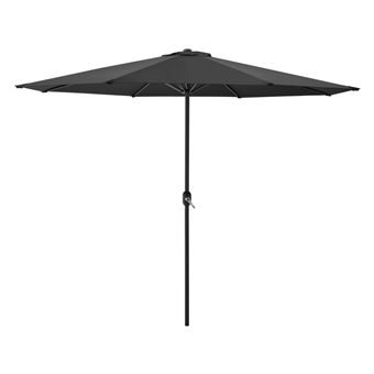 Parasol de Jardin Solide Résistant au Rayonnement UV Imperméable Polyester Acier Revêtu par Poudre 300 x 230 cm Noir [casa.pro] - 1