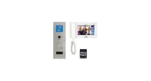 Kit vidéo accessibilité jps4aedflbm avec platine inox encastrée avec écran 7" tactile - boucle magnétique - blanc