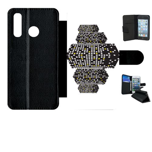 Etui My-Kase pour P30 lite - urbain immeuble de nuit - Simili-cuir Noir