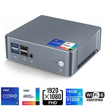 Mini PC 16 Go RAM DDR4, 512 Go SSD Intel Core i5-1035G4 (jusqu'à 4,4 ...