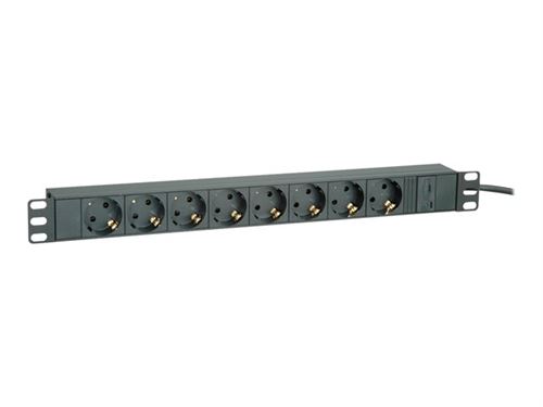 Roline - Unité de distribution d'alimentation (rack-montable) - 250 V - 2300 Watt - entrée : IEC 60320 C14 - connecteurs de sortie : 8 - 1U - 19 - 2 m cordon - noir