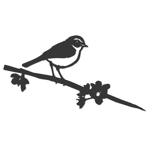 Metalbird - Oiseau sur pique pouillot des canaris en acier corten