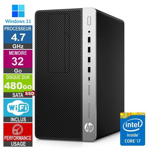 HP Prodesk 600 G5 Mt i7-9700 4.70Ghz 32Go/480Go SSD WiFi W11