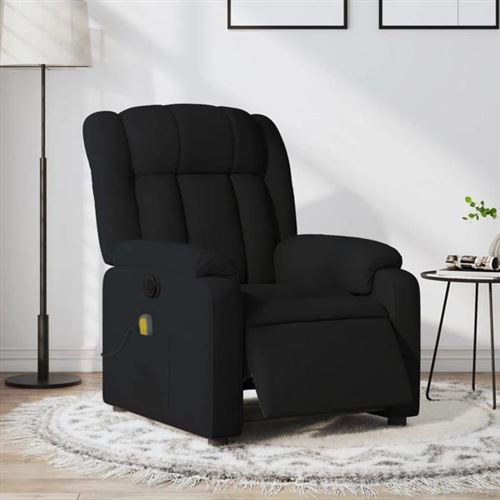 vidaXL Fauteuil de massage, relaxation électrique réglable tissunoir
