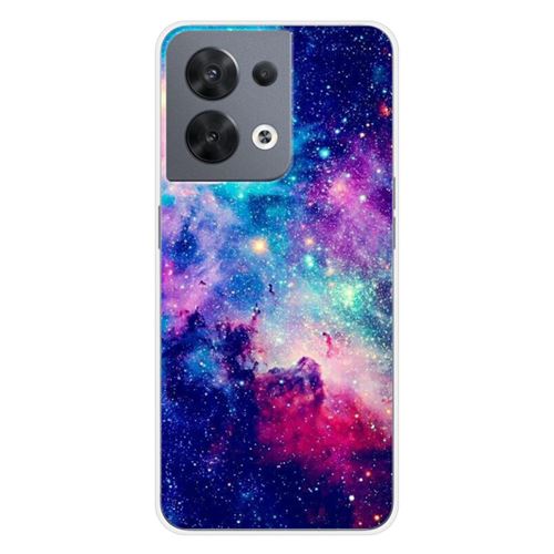 Coque en silicone imprimée compatible Oppo Reno 8 5G Galaxie Bleue