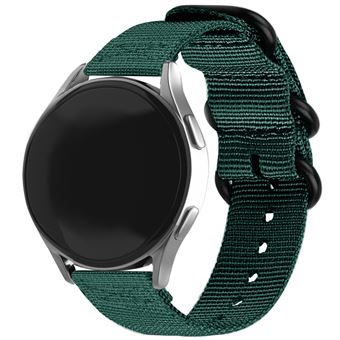 Strap-it Bracelet nylon boucle - compatible pour Samsung Galaxy Watch 3 41mm (vert foncé) - 1
