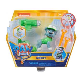 Coffret pat patrouille the movie chien rocky avec son et sac a dos transformable - set figurine animaux et 1 carte animal - nouveaute - 1