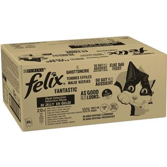FELIX Tendres Effiles en Gelee Selection Mixte - 80 x 85g - Sachets  fraicheur pour chat - Friandises pour chien - Achat & prix