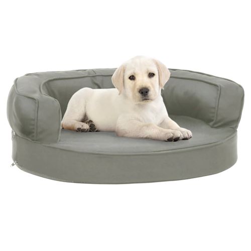 vidaXL Hondenbed ergonomisch linnen-look 60x42 cm grijs171295