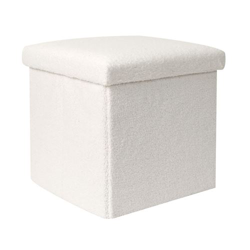 The Home Deco Factory Blanc Pouf-Coffre Carré - Image 3