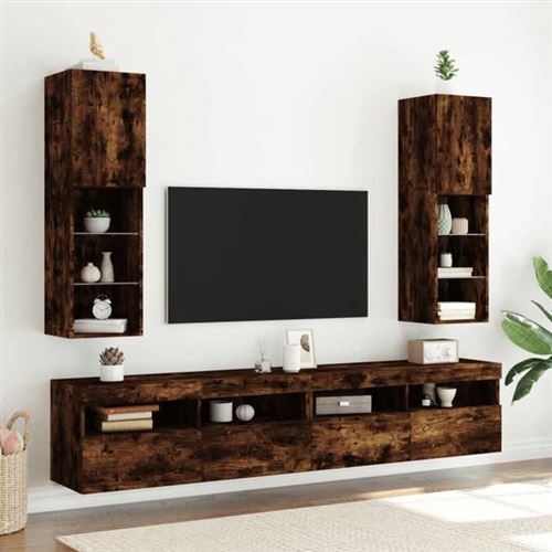 VIDAXL - Meuble TV Mural - Ensemble 2 Pièces - Rangement Salon - Image 3
