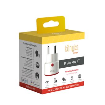 Prise connectée WiFi + Bluetooth Konyks Priska Max 4 FR 16A Blanc - 1