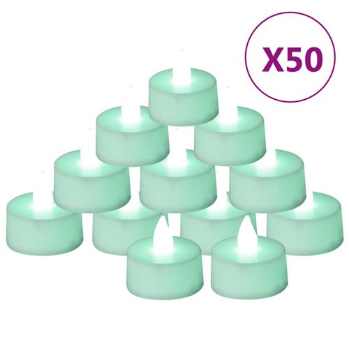 vidaXL Bougies électriques sans flamme à LED colorées 50 pcs