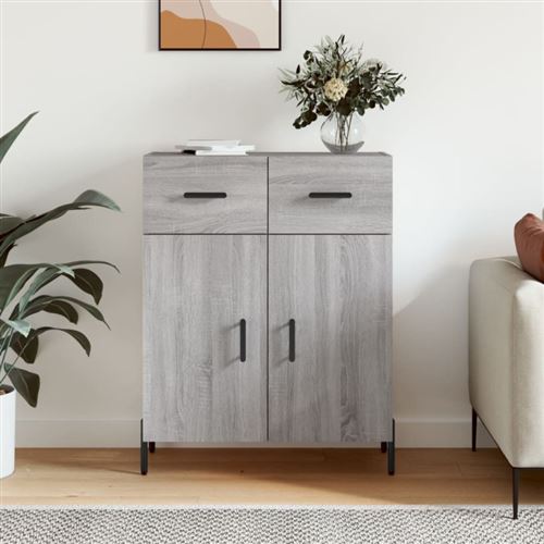 VIDAXL - Buffet - Sonoma - Gris - 69,5x34x90 cm - Image 2